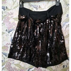 See By Chloe Black Sequin Shorts High Waisted Club Party Elegant Size 2 NWT
